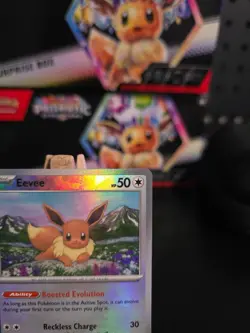 Pokemon Card Eevee (Poke Ball) #74 Prismatic Evolutions Holo English - Image 3