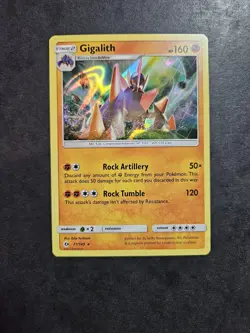 Gigalith 71/149 Holo Rare Sun & Moon Base Set Pokemon Card Near Mint - Image 1