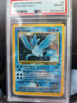 Articuno Holo Rare 1st Edition 2/62 PSA 8 - 1999 Fossil Pokemon TCG Card NM-M - Image 1