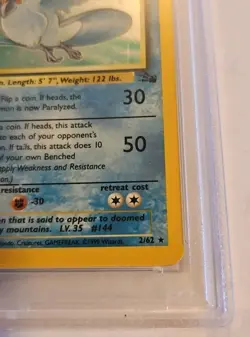 Articuno Holo Rare 1st Edition 2/62 PSA 8 - 1999 Fossil Pokemon TCG Card NM-M - Image 5