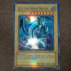 2002 Blue Eyes White Dragon LOB-001 1st ED Ultra Rare Holo YuGiOh Card English - Image 1