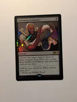 Scheming Symmetry Sorcery Card, Magic The Gathering, Core Set 2020, Foil, NM - Image 1