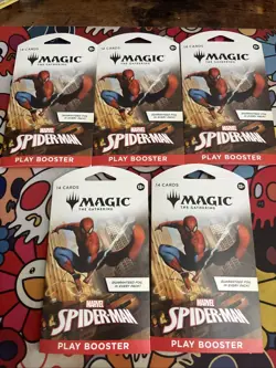 MTG Spider-Man play booster pack (Lot of 5) New sealed Magic The Gathering - Image 1