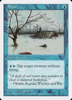 Magic the Gathering (mtg): 5ED: Flood (x 4) - Image 1