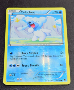 Pokemon TCG Furious Fists Cubchoo Reverse Holo 21/111 P/HP - Image 3