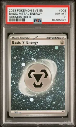 Pokemon 151 Metal Energy Cosmo Holo PSA 8 NM 008 English - Image 1
