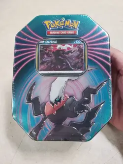 Pokemon TCG 2021 Knockout Tin Darkrai - 3 Booster Packs & Holo Promo New Sealed - Image 1