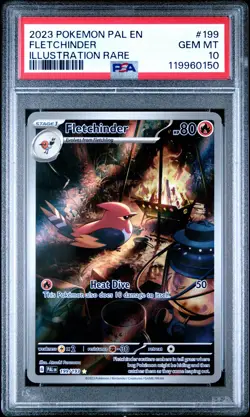 2023 POKEMON PAL EN-PALDEA EVOLVED ILLUSTRATION RARE #199 FLETCHINDER PSA 10 - Image 1