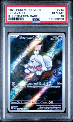 2023 POKEMON SVI EN-SCARLET & VIOLET ILLUSTRATION RARE #214 GREAVARD PSA 10 - Image 1