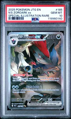 2025 POKEMON JOURNEY TOGETHER SPECIAL ILLUSTRATION RARE N'S ZOROARK EX PSA 10 - Image 1