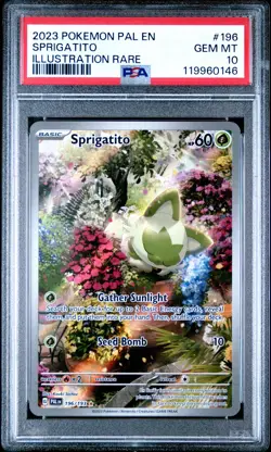 2023 POKEMON PAL EN-PALDEA EVOLVED ILLUSTRATION RARE #196 SPRIGATITO PSA 10 - Image 1