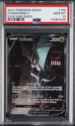 2021 POKEMON SWORD & SHIELD EVOLVING SKIES #196 FULL ART/NOIVERN V PSA 10 - Image 1