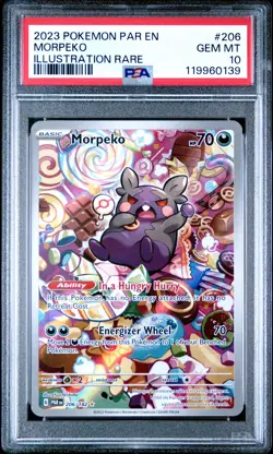 2023 POKEMON PAR EN-PARADOX RIFT ILLUSTRATION RARE #206 MORPEKO PSA 10 - Image 1