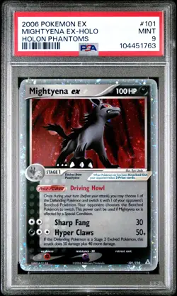 2006 POKEMON EX HOLON PHANTOMS #101 MIGHTYENA EX-HOLO PSA 9 - Image 1