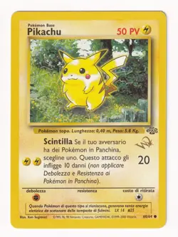 🍀Pokemon Pikachu 60/64 PROMO W Stamp NEAR MINT Jungle ITALIANO Pokemon🍀 - Image 1
