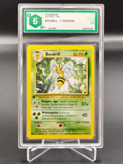 🍀Pokemon GRAAD 6 Beedrill 17/102 PRIMA EDIZIONE 1ed Set Base ITALIANO bgs psa🍀 - Image 1