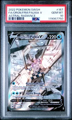 2022 POKEMON SWSH ASTRAL RADIANCE FULL ART/ORIGIN FORME PALKIA V PSA 10 - Image 1