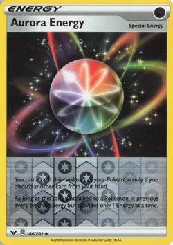 Pokemon TCG Sword & Shield Base Aurora Energy Reverse Holo 186/202 NM - Image 1