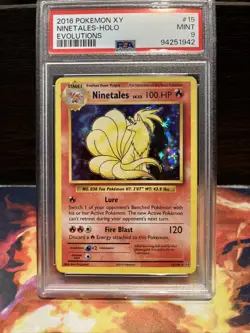 Pokemon [PSA 9] 2016 Evolutions Ninetales Rare Holo XY #15 - Image 1