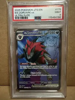 2025 N’s Zoroark ex 175/159 Pokemon Journey Together Illustration Rare PSA 9 - Image 1