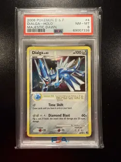 2008 POKEMON DIAMOND & PEARL MAJESTIC DAWN #4 DIALGA-HOLO PSA 8 - Image 1
