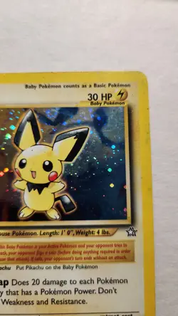 2000 Pichu 12/111 - Neo Genesis Baby Pokemon Holo Rare - Pokemon TCG - MP - Image 2