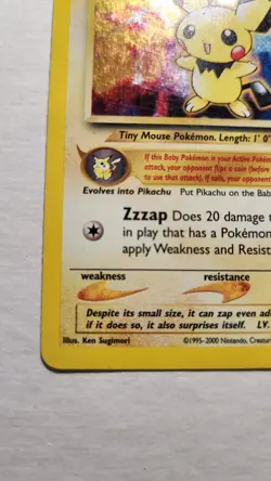2000 Pichu 12/111 - Neo Genesis Baby Pokemon Holo Rare - Pokemon TCG - MP - Image 4