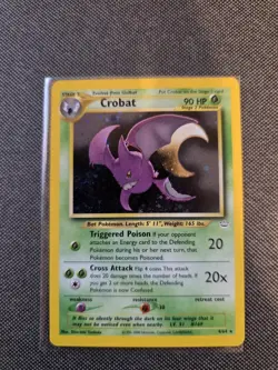 Pokemon TCG Crobat 4/64 Holo DOUBLE HOLO BLEED ERROR - Neo Revelation - NM/LP - Image 1