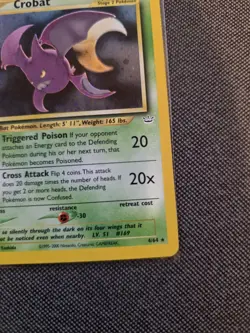 Pokemon TCG Crobat 4/64 Holo DOUBLE HOLO BLEED ERROR - Neo Revelation - NM/LP - Image 5