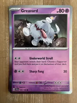 Pokemon TCG Greavard Scarlet & Violet Base Set 105/198 Holo Promo - Image 1