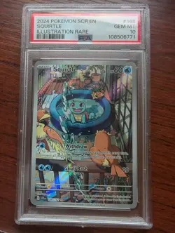 2024 POKEMON SCR EN-STELLAR CROWN ILLUSTRATION RARE #148 SQUIRTLE PSA 10 - Image 1