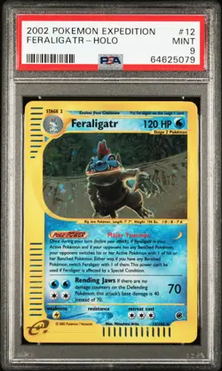*SWIRL* Pokemon Expedition Feraligatr PSA 9 MINT Holo Graded Card - Image 1