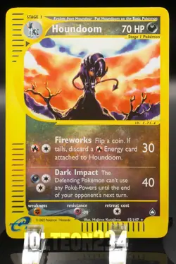 Pokemon TCG Card - Houndoom 15/147 Aquapolis Reverse Holo Rare - Image 1