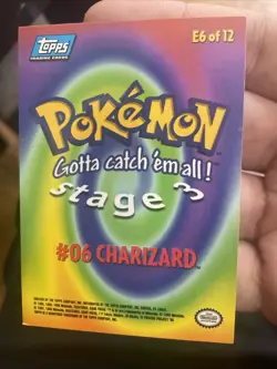 Charizard #06 E6 of 12 Topps 1999 Black Logo Vintage Pokemon Trading Cards - Image 4