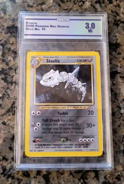 ✨Steelix Holo RARE Pokemon Card CC&G 3 Graded VG Neo Genesis #15/111 2000 SWIRL! - Image 1