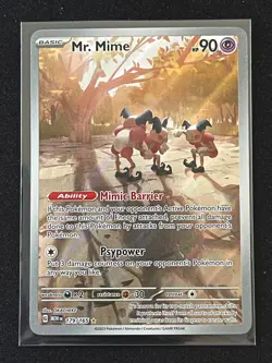 Pokemon TCG Scarlet & Violet 151 Mr. Mime Illustration Rare Holo Card 179/165 - Image 1