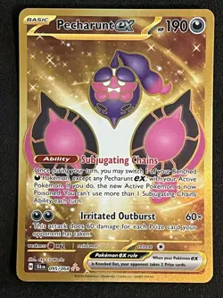 Pokemon TCG Shrouded Fable Pecharunt EX 095/064 Gold Hyper Rare Card NM - Image 1