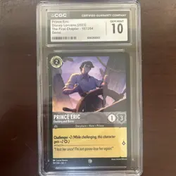 CGC 10 Disney Lorcana Prince Eric Dashing and Brave 187/204 Demo Card - Image 1