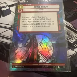 Star Wars Unlimited Foil Hyperspace Card #430 Force Throw - Image 1