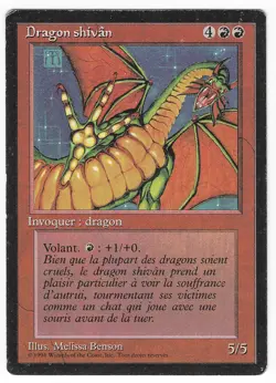 ►Magic-Style◄ MTG - Shivan Dragon - French Revised FBB - Played - Image 1