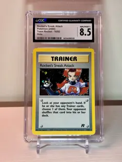 CGC 8.5 Rocket's Sneak Attack Team Rocket - Unlimited 16/82 English Pokemon Holo - Image 1