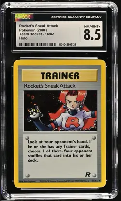 CGC 8.5 Rocket's Sneak Attack Team Rocket - Unlimited 16/82 English Pokemon Holo - Image 3