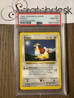 PSA 10 - Pokemon PIDGEY 57/102 - SHADOWLESS BASE SET - GEM MINT - Image 1