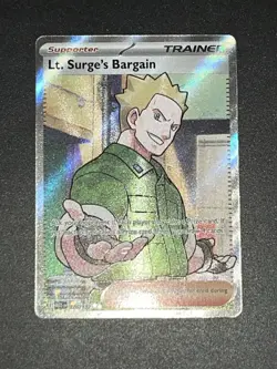 Pokemon TCG Lt. Surge's Bargain Illustration Rare #170/132 Mega Evolution NM/M - Image 1