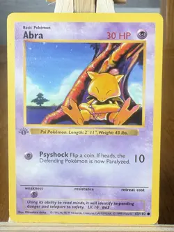 Pokemon TCG First Edition Base Set ABRA 43/102 - Image 1