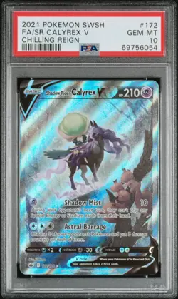 PSA 10 GEM MINT Shadow Rider Calyrex V Chilling Reign Pokemon 172/198 - Image 1