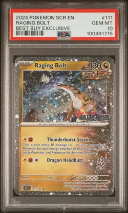 2024 POKEMON SCR EN-STELLAR CROWN BEST BUY EXCLUSIVE #111 RAGING BOLT PSA 10 - Image 1