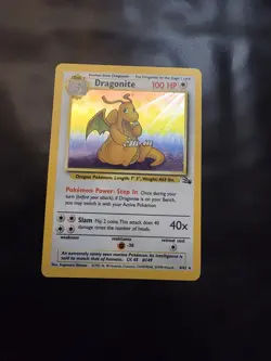 Pokemon TCG Dragonite 4/62 LP Fossil Unlimited Holo Rare - Image 1