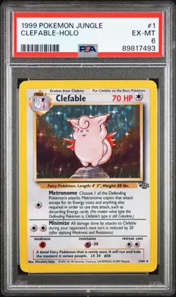 1999 POKEMON JUNGLE #1 CLEFABLE-HOLO PSA 6 - Image 1