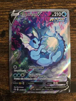 Vaporeon v SWSH181 Pokemon TCG Sword & Shield Holo Black Star Promo NM Condition - Image 1